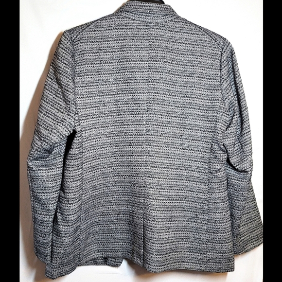 EXPRESS BLAZER L BLACK WHITE TEXTURED METALLIC DOUBLE BREASTED NOVELTY BUTTON - Picture 6 of 14